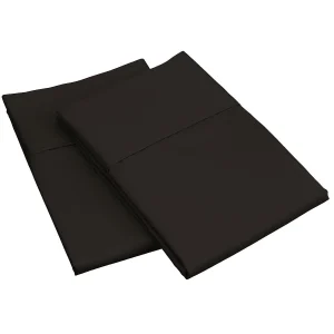 700 Thread Count Egyptian Cotton Pillowcases Set Black