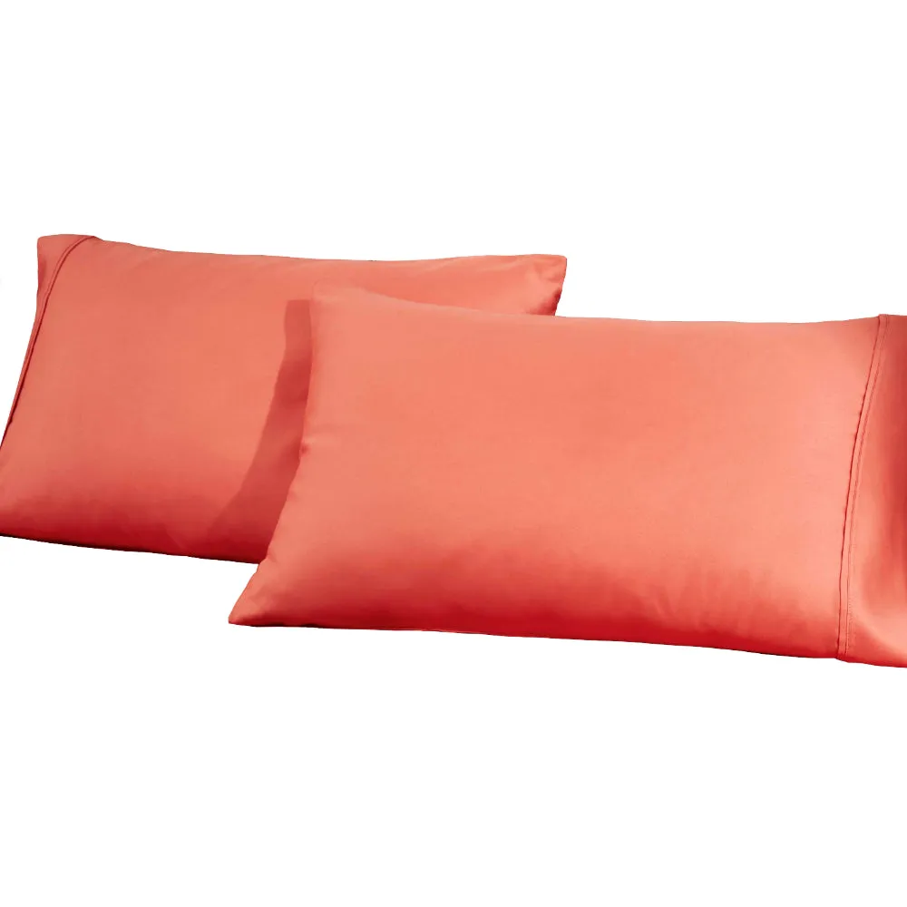 1200 Thread Count Cotton Blend Pillowcase Set Coral