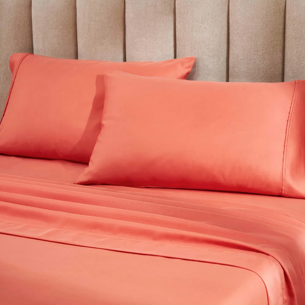 1200 Thread Count Cotton Microfiber Pillowcase Set Coral