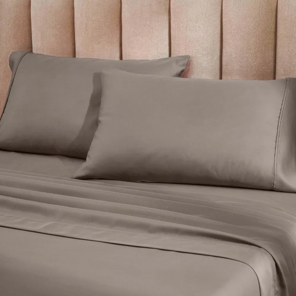 1200 Thread Count Cotton Microfiber Pillowcase Set Gray
