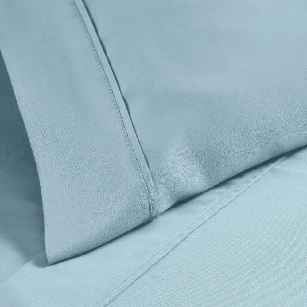 1200 Thread Count Cotton Rich Pillowcase Set Light Blue