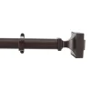 Bronze Adjustable Curtain Rod With Square Finials
