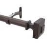 Bronze Adjustable Curtain Rod With Square Finials Metal Expandable Rods