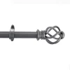Charcoal Adjustable Curtain Rod With Twisted Cage Finials
