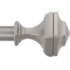 Silver Adjustable Curtain Rod With Hexagonal Decorative Finials