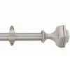 Silver Adjustable Curtain Rod With Hexagonal Finials