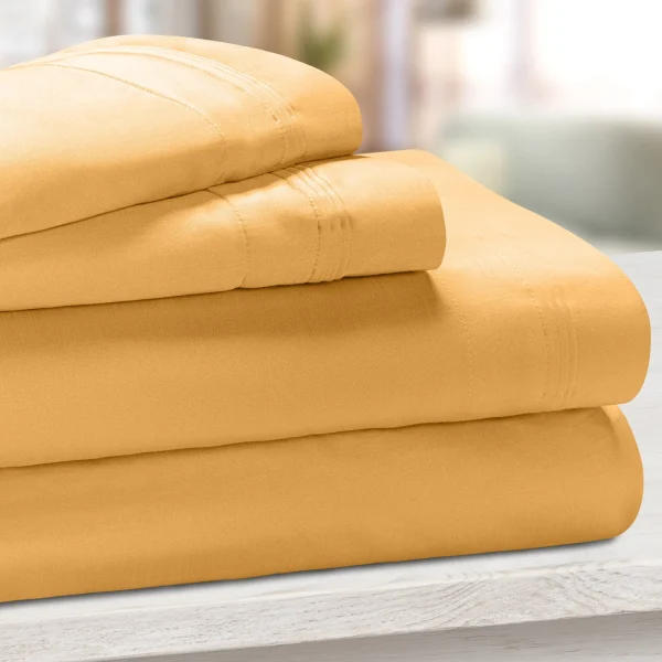 650 Thread Count Egyptian Cotton Bed Sheet Set Maple Sugar