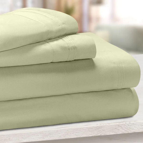 650 Thread Count Egyptian Cotton Bed Sheet Set Sage Green