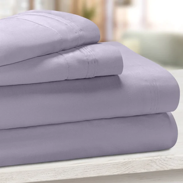 650 Thread Count Egyptian Cotton Bed Sheet Set Wisteria