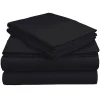 Black Egyptian Cotton Bed Sheet Set 700 Thread Count