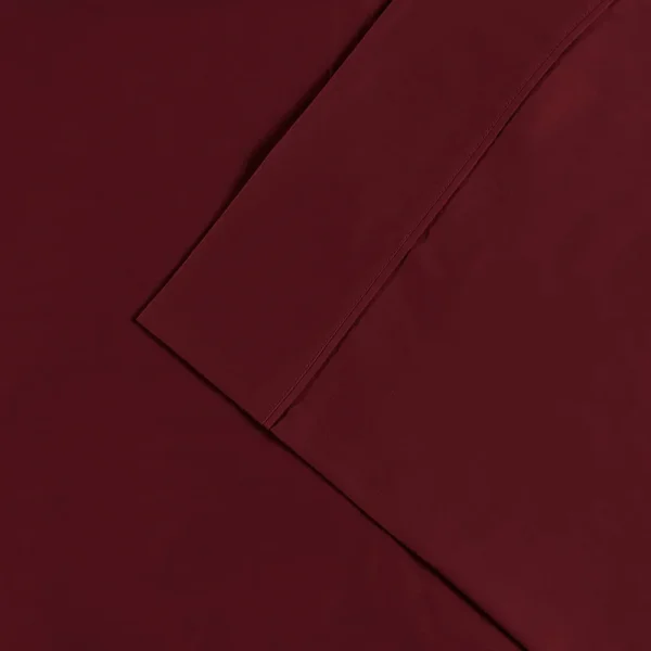 Anti Microbial Bed Sheets Set 300 Threadcount Cotton Burgundy