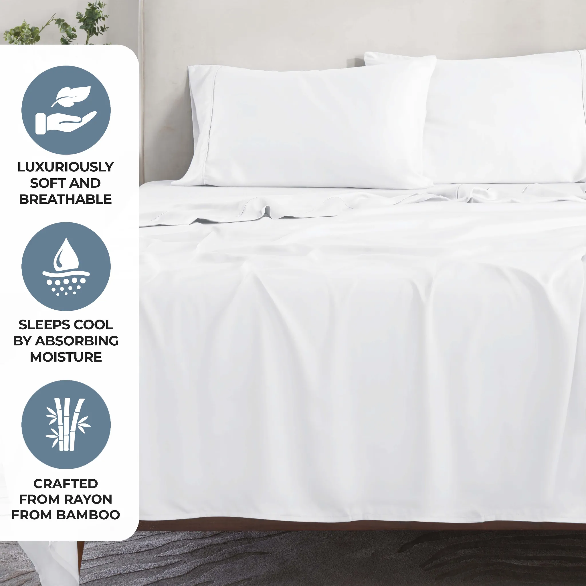 Oversized Bamboo Rayon Sheet Set Hypoallergenic Sheets