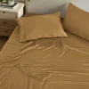 Oversized Bamboo Rayon Sheet Set Luxury Bedding Gold