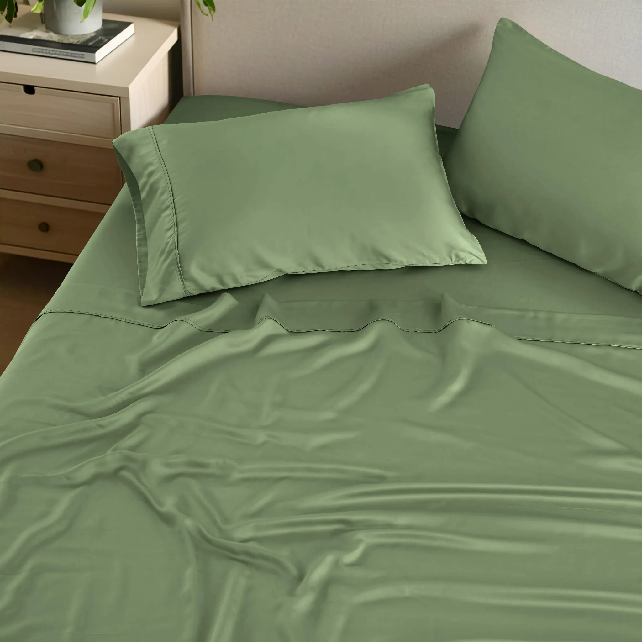 Oversized Bamboo Rayon Sheet Set Luxury Bedding Sage