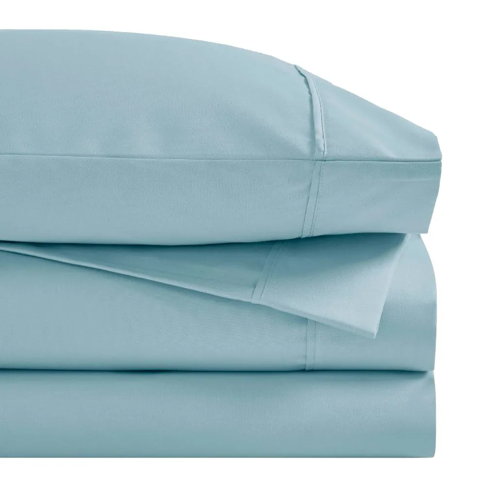 1500 Thread Count Cotton Blend Sheets Pillowcases Light Blue