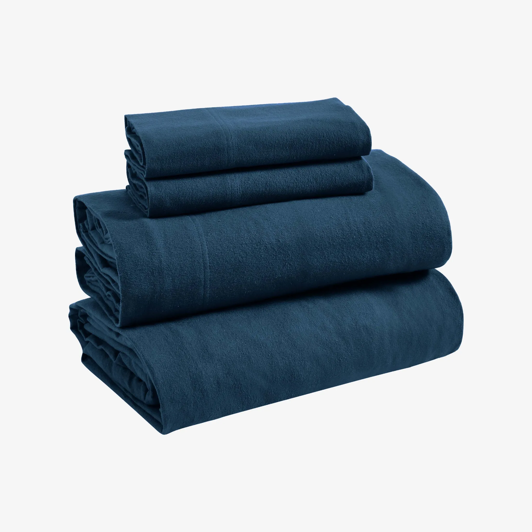 Flannel Bed Sheet Set Navy Blue