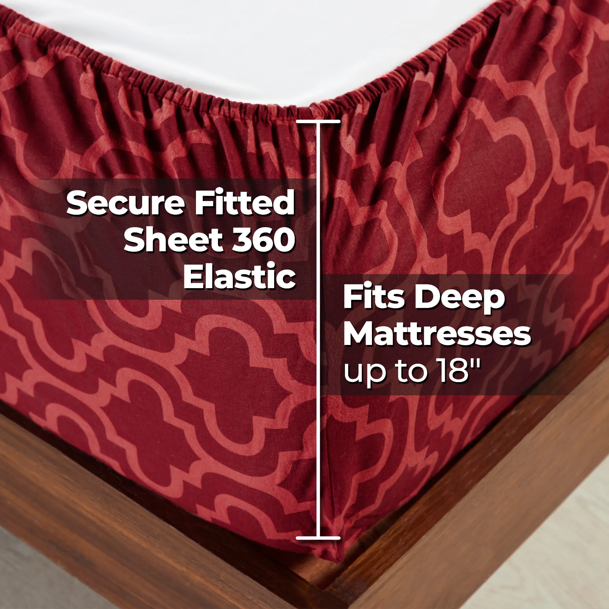 Trellis Flannel Bed Sheet Set Cotton Deep Pocket Sheets