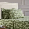 Trellis Flannel Bed Sheet Set Cotton Sage