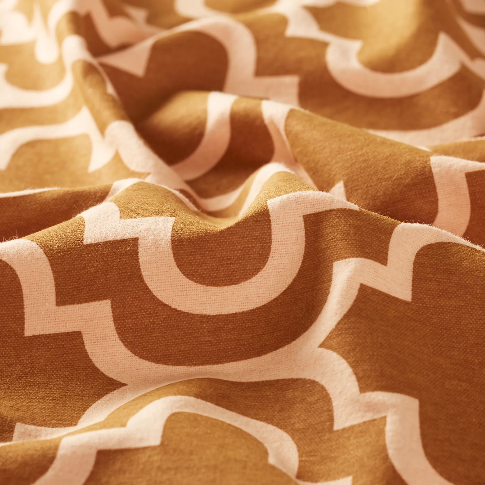 Trellis Flannel Bed Sheet Set Cotton Sheets Pumpkin