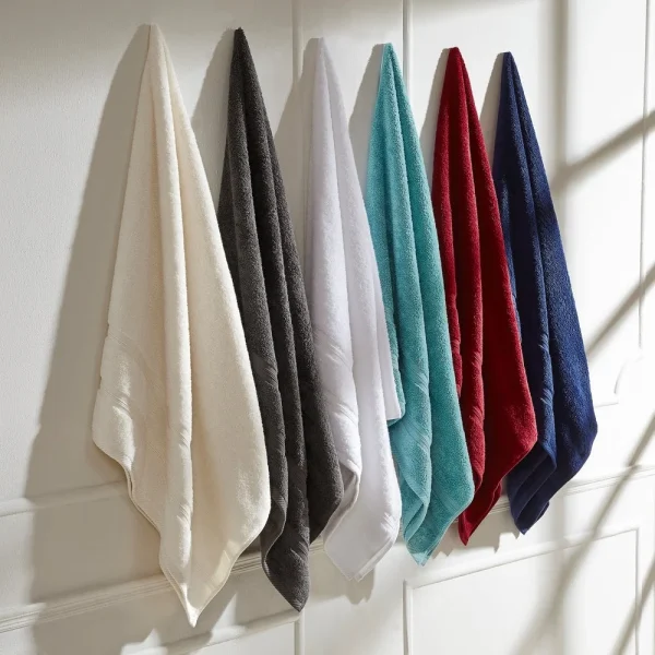 400 Gsm Cotton Towel Set Of 6 Zero Twist Medium Weight Bath Towels