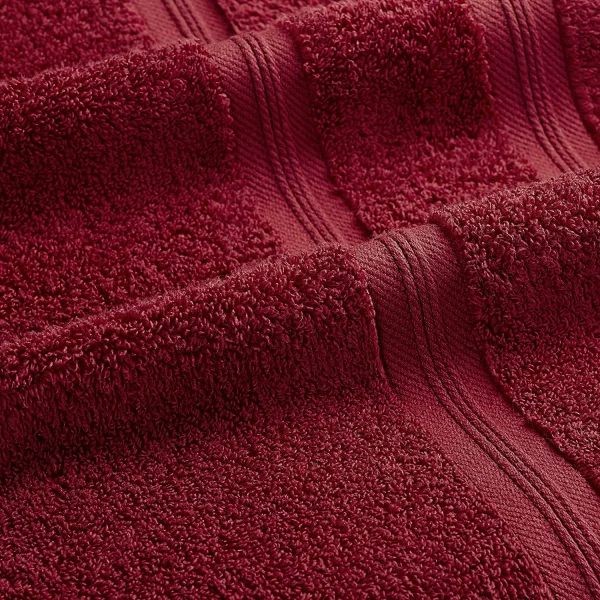 400 Gsm Cotton Zero Twist Towel Set Of 6 Crimson Red