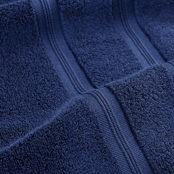 400 Gsm Cotton Zero Twist Towel Set Of 6 Navy Blue