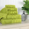 500 Gsm Cotton Towel Set Of 6 Quick Drying Bath Towels Celery Green