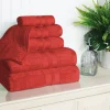 500 Gsm Cotton Towel Set Of 6 Quick Drying Bath Towels Maroon