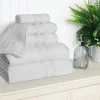 500 Gsm Cotton Towel Set Of 6 Quick Drying Bath Towels Silver