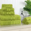 500 Gsm Cotton Towel Set Of 8 Quick Drying Bath Towels Celery Green