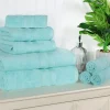 500 Gsm Cotton Towel Set Of 8 Quick Drying Bath Towels Cyan