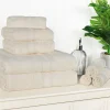 500 Gsm Cotton Towel Set Of 8 Quick Drying Bath Towels Ivory