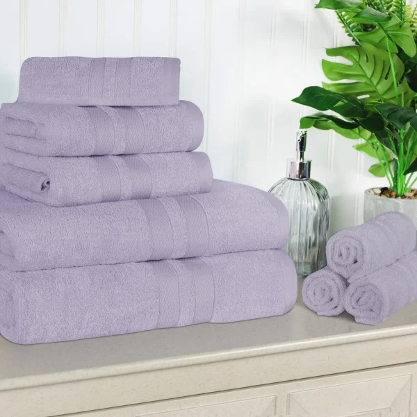 500 Gsm Cotton Towel Set Of 8 Quick Drying Bath Towels Wisteria