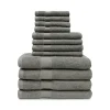 500 Gsm Egyptian Cotton Towel Set Of 12 Bath Towels Smoked Pearl
