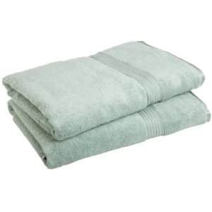 600 Gsm Egyptian Cotton Bath Sheet Set Of 2 Sage Oversized Body Towels