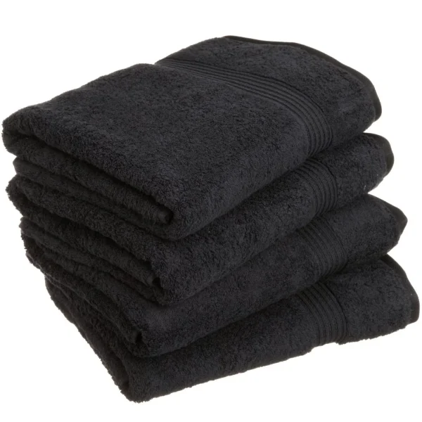 600 Gsm Egyptian Cotton Bath Towel Set Of 4 Black