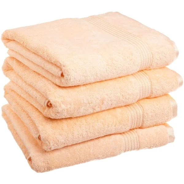 600 Gsm Egyptian Cotton Bath Towel Set Of 4 Peach