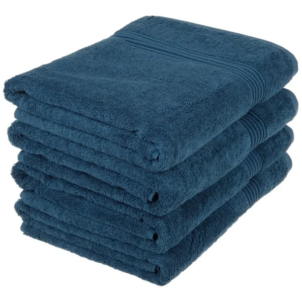 600 Gsm Egyptian Cotton Bath Towel Set Of 4 Sapphire Blue