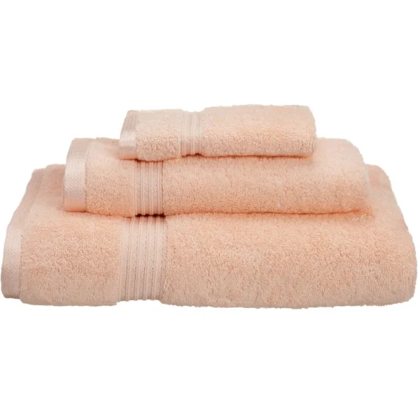 600 Gsm Egyptian Cotton Towel Set Of 3 Face Hand Bath Towels Peach