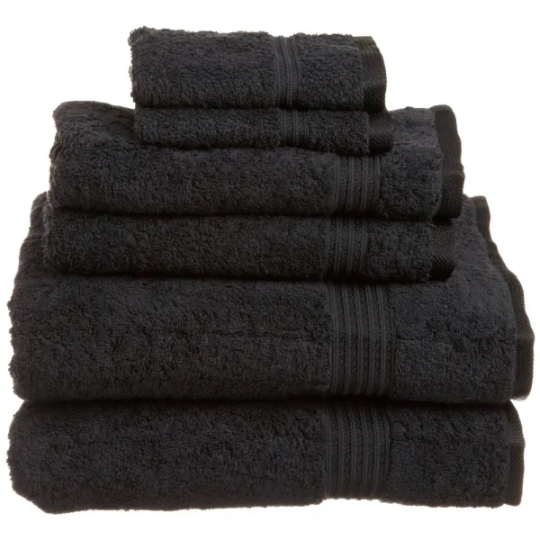 600 Gsm Egyptian Cotton Towel Set Of 6 Black
