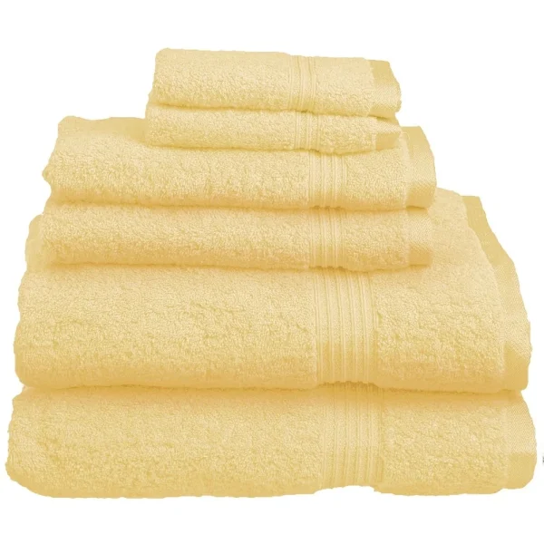 600 Gsm Egyptian Cotton Towel Set Of 6 Canary
