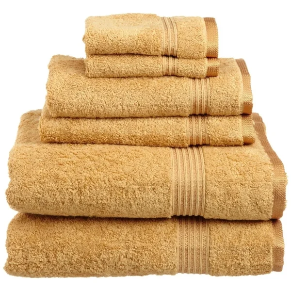 600 Gsm Egyptian Cotton Towel Set Of 6 Gold