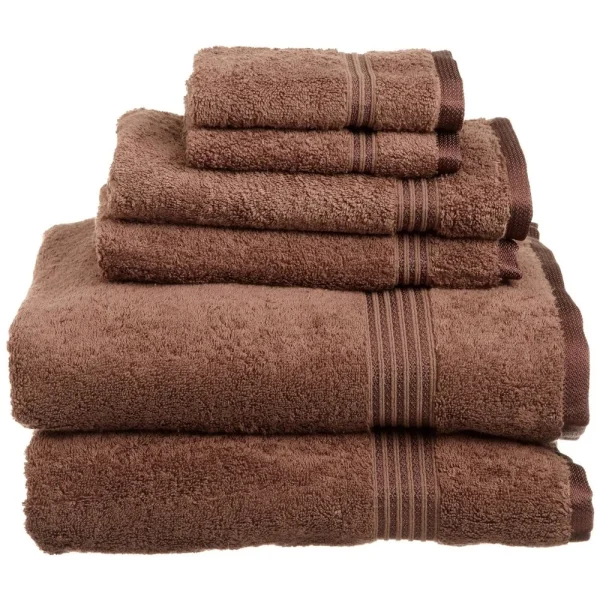 600 Gsm Egyptian Cotton Towel Set Of 6 Mocha Brown