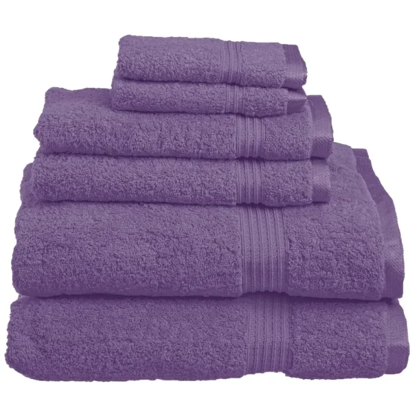 600 Gsm Egyptian Cotton Towel Set Of 6 Royal Purple