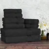 600 Gsm Egyptian Cotton Towel Set Of 8 Plush Absorbent Black