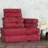 600 Gsm Egyptian Cotton Towel Set Of 8 Plush Absorbent Burgundy
