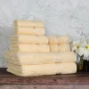 600 Gsm Egyptian Cotton Towel Set Of 8 Plush Absorbent Canary Yellow