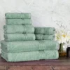 600 Gsm Egyptian Cotton Towel Set Of 8 Plush Absorbent Sage Green