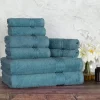 600 Gsm Egyptian Cotton Towel Set Of 8 Plush Absorbent Sapphire Blue