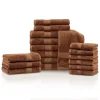 650 Gsm Bath Towel Set Of 18 Bamboo Rayon Cotton Towels Cocoa